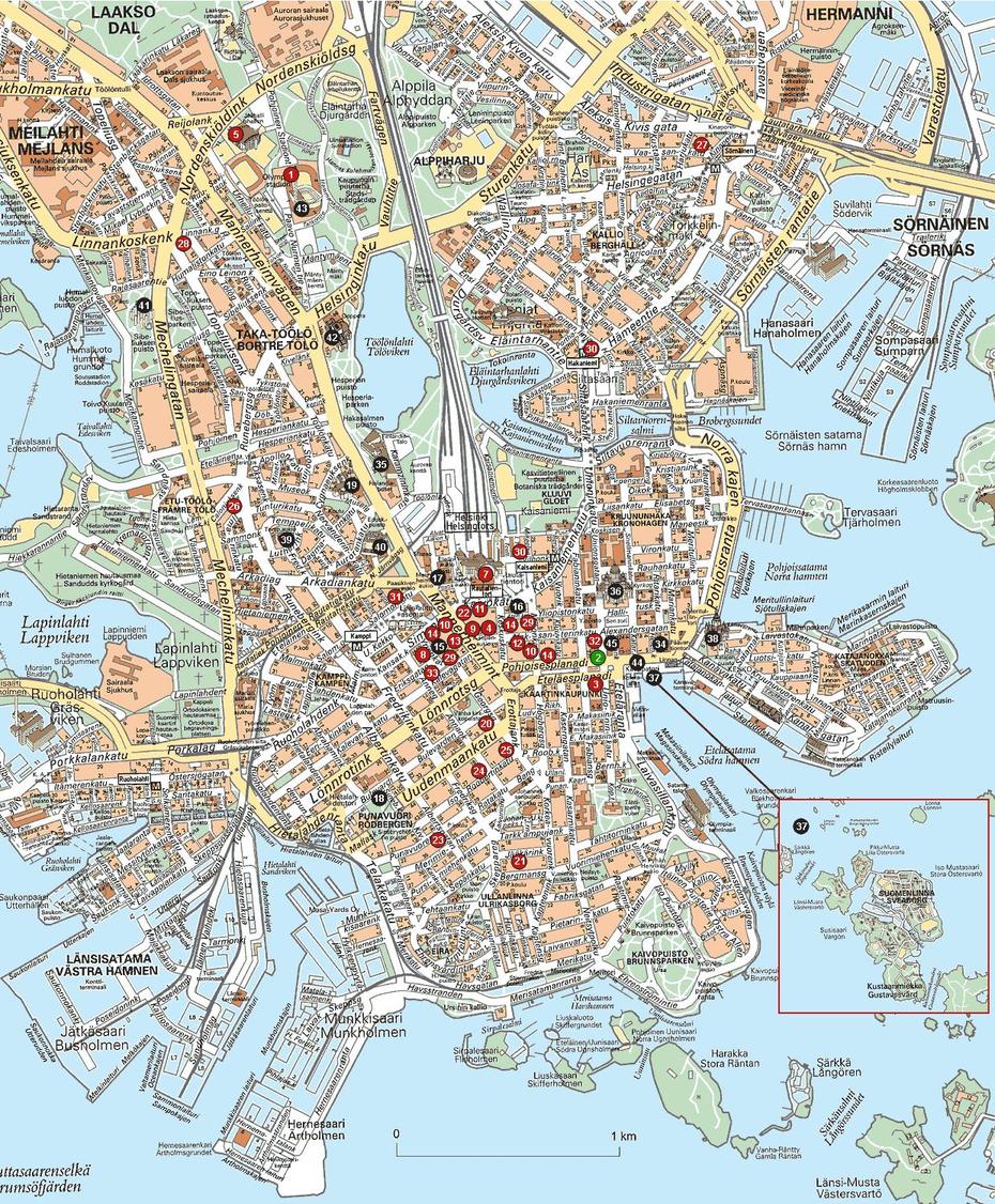 Helsinki Map, Helsinki, Finland, Finland Geography, Finland Road