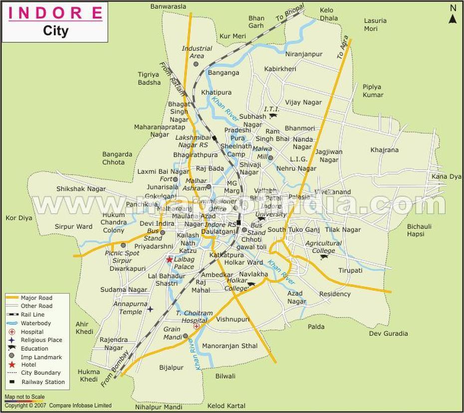 Indore Map, Indore, India, Calicut India, Mumbai  3D