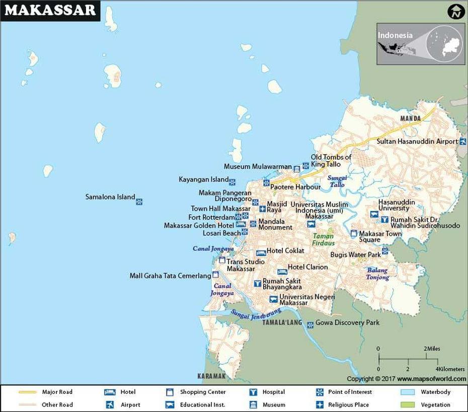 Makassar Map, Map Of Makassar, Indonesia, Makassar, Indonesia, Indonesia City, Peta Makassar