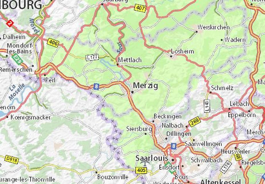 Michelin-Landkarte Merzig – Stadtplan Merzig – Viamichelin, Merzig, Germany, Germany  Vector, Bielefeld Germany
