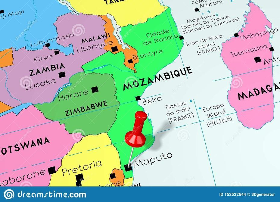 Mozambique, Maputo – Capital City, Pinned On Political Map Stock …, Maputo, Mozambique, Mozambique Road, Mozambique World