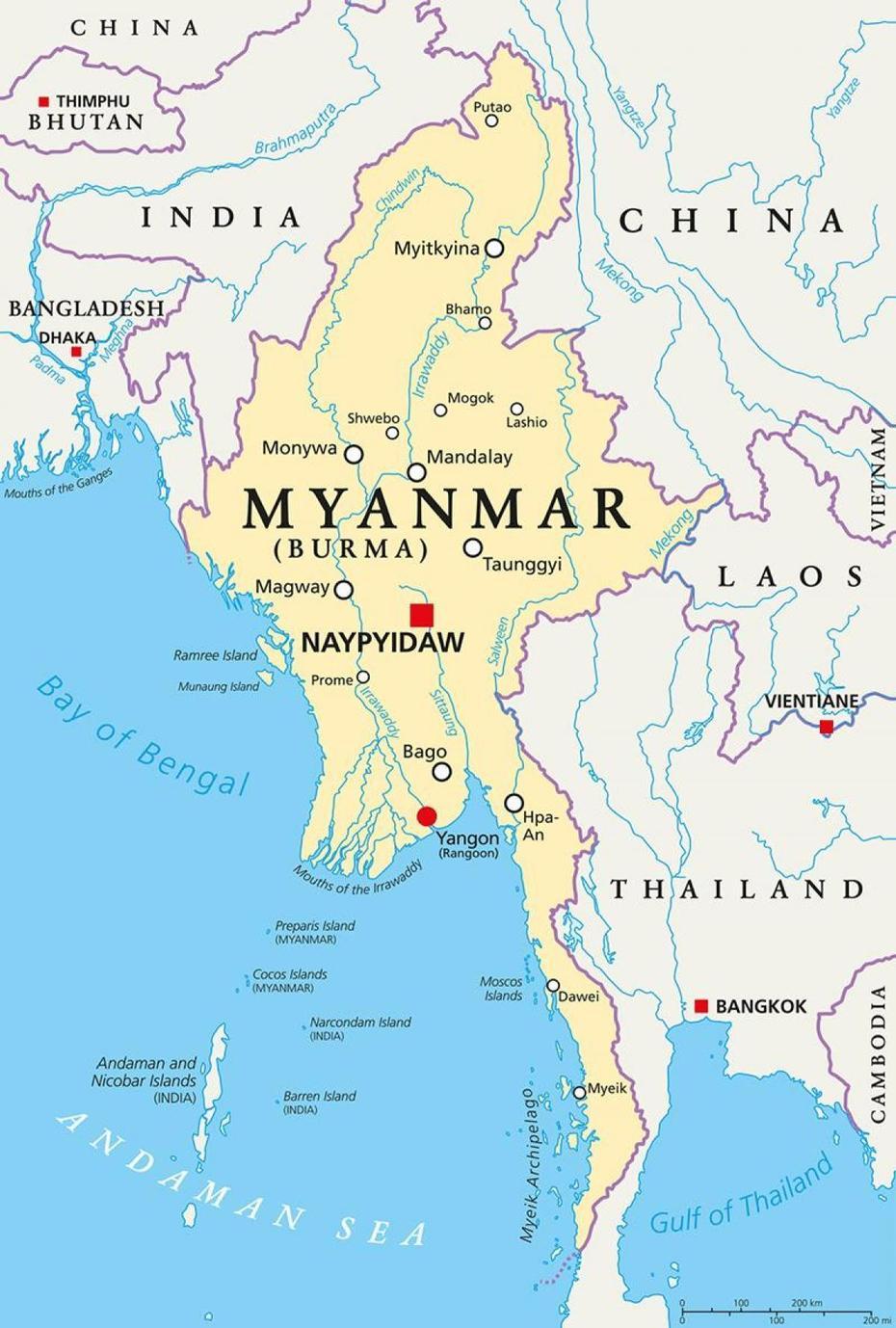Myanmar  And States, Myanmar Location, Pagina, Du Yar, Myanmar
