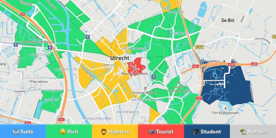 Utrecht Neighborhood Map, Utrecht, Netherlands, Utrecht Holland, Nederland Utrecht