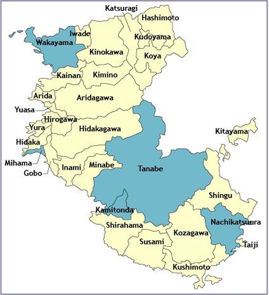 Wakayama Map Regional City | Regional City Maps Of Japan, Wakayama, Japan, Shikoku Japan, Nagano Japan