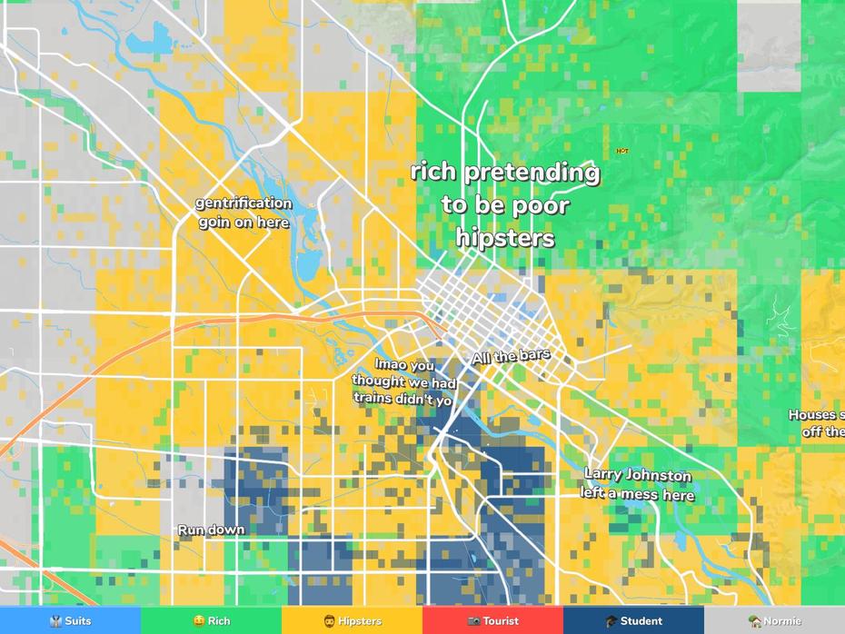 Boise Neighborhood Map, Boise, United States, Boise City, Bsu Campus
