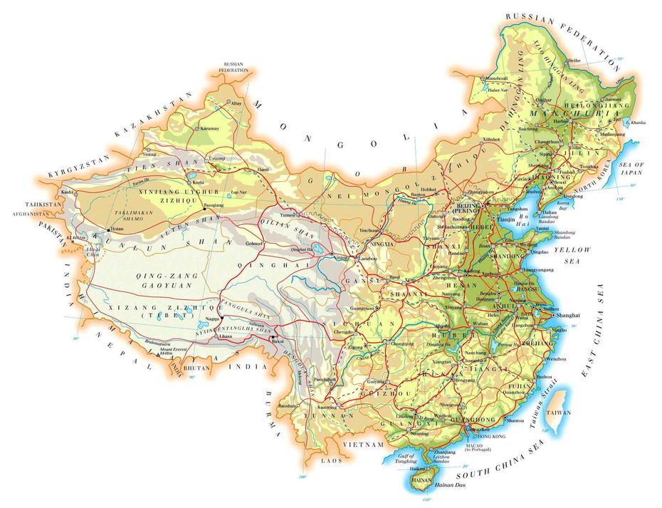 China Maps | Printable Maps Of China For Download, Wanghong Yidui, China, China On  Of World, China Road