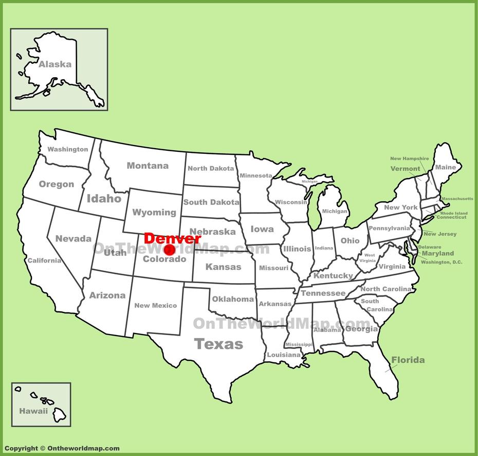 Denver Location On The U.S. Map, Denver, United States, New Jersey United States, Chicago United States