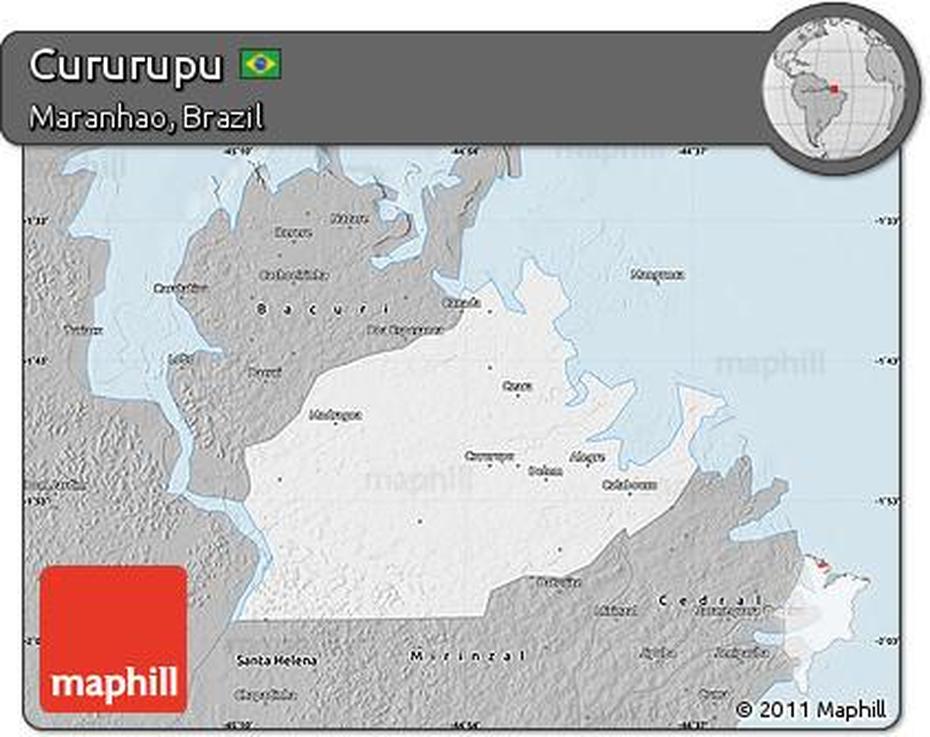 Free Gray Map Of Cururupu, Cururupu, Brazil, Brazil Cities, Detailed  Of Brazil