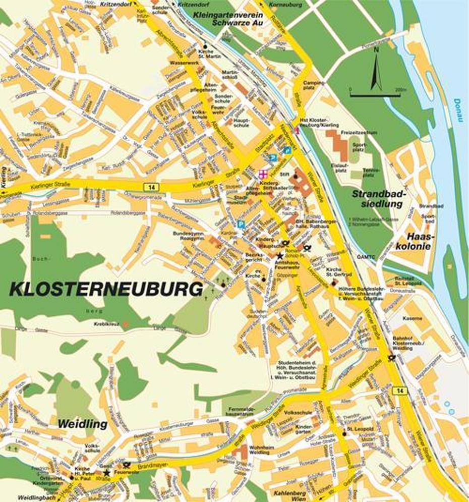 Map Klosterneuburg, Niederosterreich, Austria. Maps And Directions At …, Klosterneuburg, Austria, Klosterneuburg Abbey, Vienna Austria Tourist Attractions