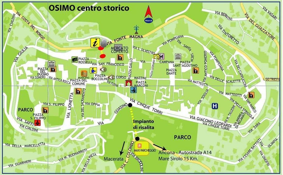 Mappa Di Osimo – Cartina Di Osimo, Osimo, Italy, Marche Italy, Copertino Italy