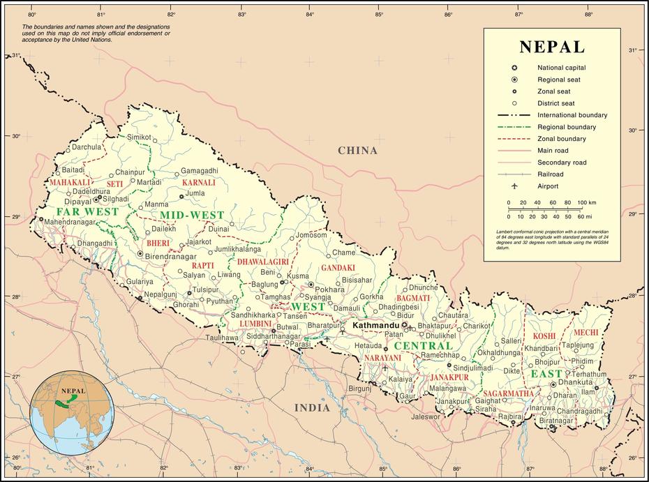 Nepal Mapa : Nepal Roads Map – India Nepal Border Road Map (Southern …, Hanumānnagar, Nepal, Kathmandu, Road  Of Nepal