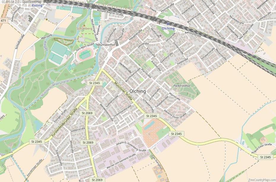 Olching Map Germany Latitude & Longitude: Free Maps, Olching, Germany, Nordlingen  Crater, Noerdlingen Germany