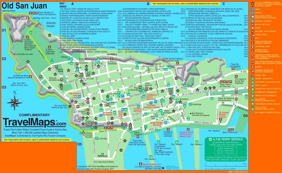 Old San Juan Tourist Map, San Juan, Puerto Rico, San Juan Puerto Rico Plaza, San Juan Puerto Rico Beaches