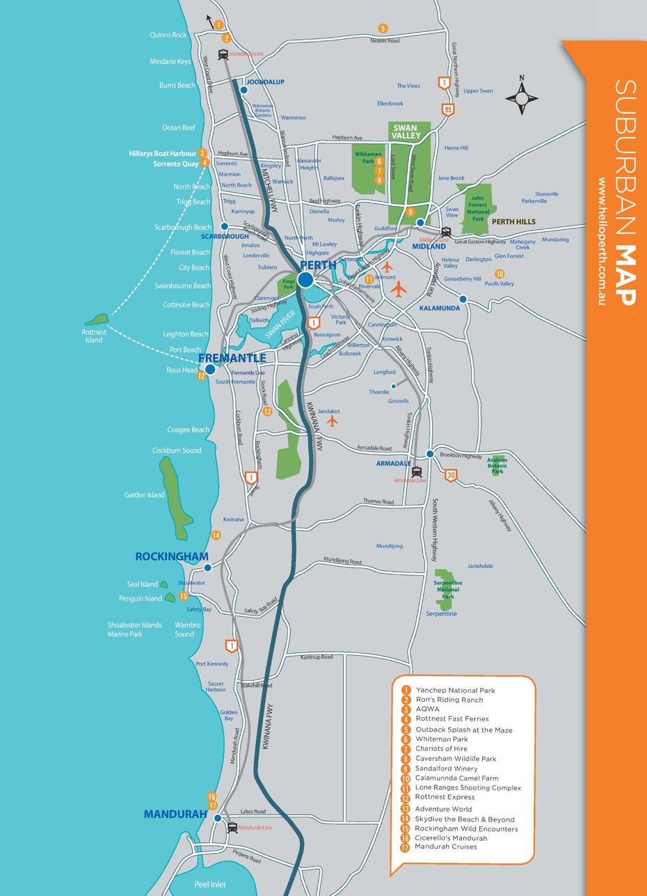 Perth Suburbs Map, Perth, Australia, Perth Road, Perth City Centre