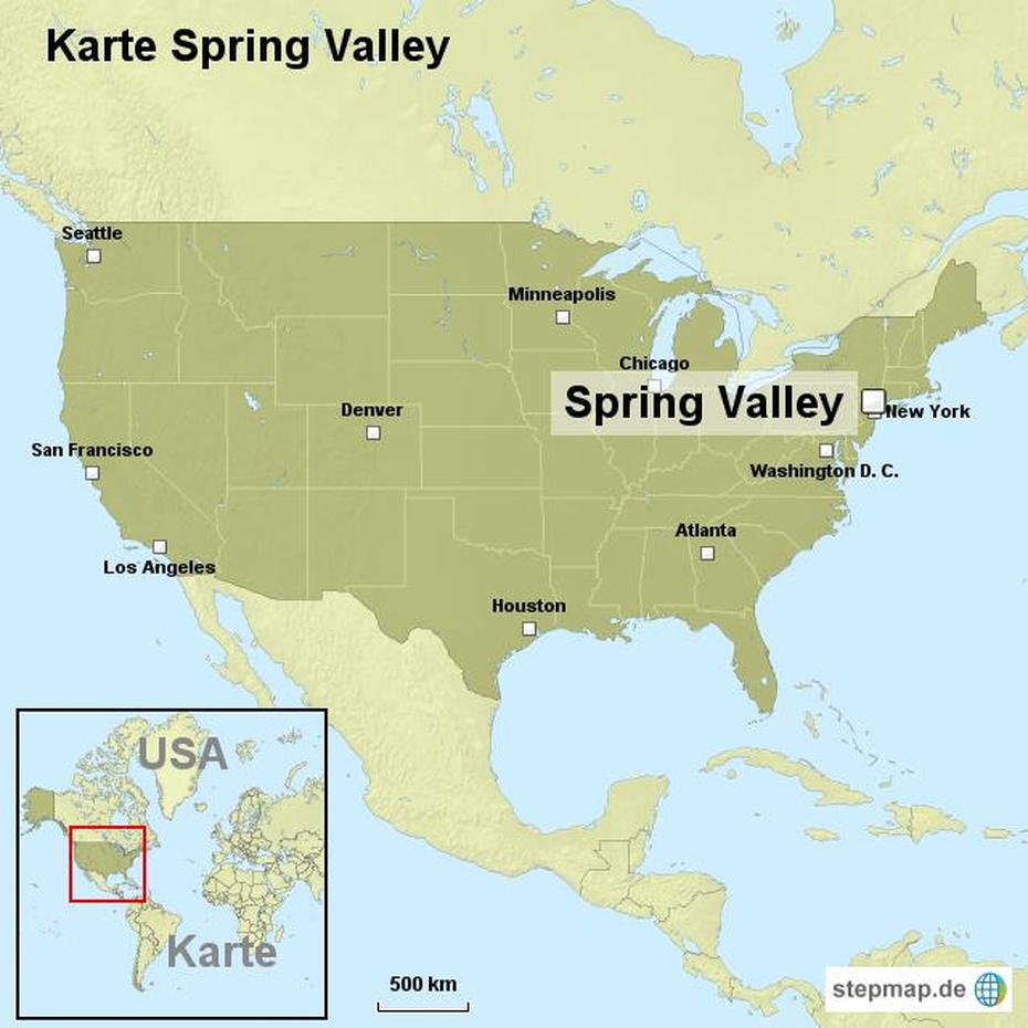 Stepmap – Karte Spring Valley – Landkarte Fur Usa, Spring Valley, United States, Spring Valley Ny, Valley Springs Ca 95252