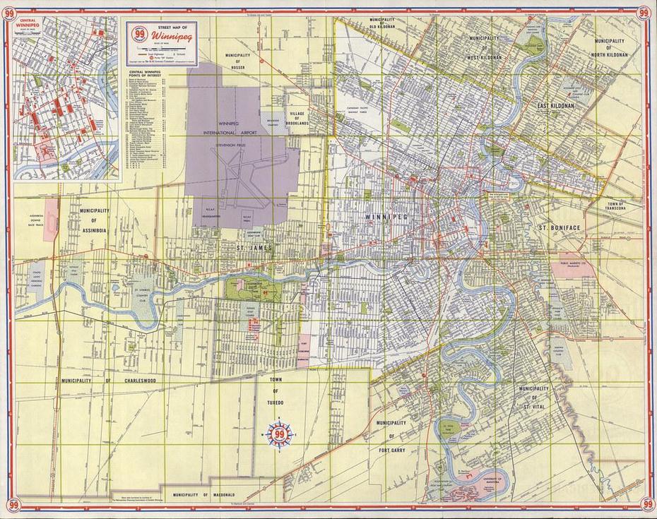 Street Map Of The City Of Winnipeg Manitoba (1961) | Flickr, Winnipeg, Canada, Lake Winnipeg Location, Lake Winnipeg Canada