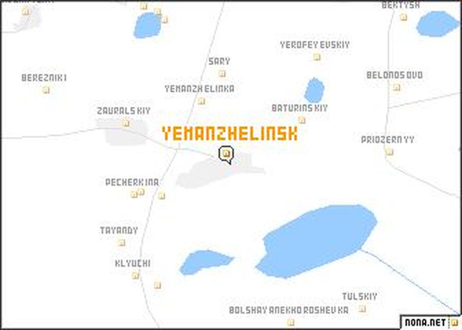 Yemanzhelinsk (Russia) Map – Nona, Yemanzhelinsk, Russia, Chelyabinsk Russia, Perm City Russia