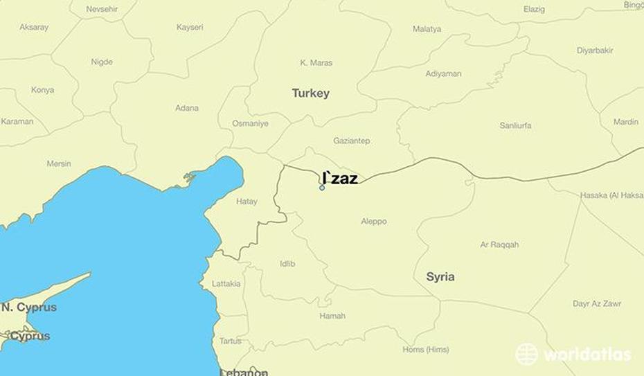 Where Is I`Zaz, Syria? / I`Zaz, Aleppo Map – Worldatlas, I‘Zāz, Syria, Of Syria Area, Northern Syria
