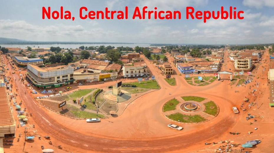 Central Africa  Labeled, Central African Republic Cities, Image, Nola, Central African Republic