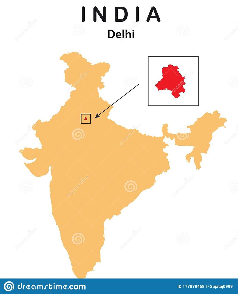 Delhi Map. Vector Illustration Of Delhi Map Stock Vector – Illustration …, Belhi, India, Delhi Tourist, Old Delhi