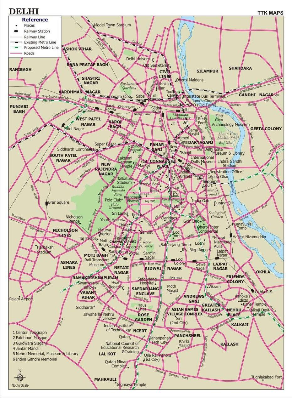 Delhi Road Map | Delhi Map, Map, Asia Map, Delhi, India, Delhi State, New Delhi World