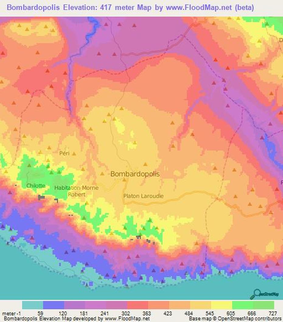 Elevation Of Bombardopolis,Haiti Elevation Map, Topography, Contour, Bombardopolis, Haiti, Haiti Animals, La Plaine Haiti