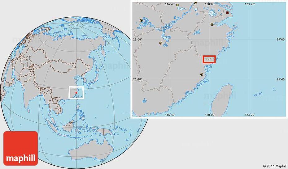 Gray Location Map Of Dongyang, Dongyang, China, Hailar, Inner Mongolia China