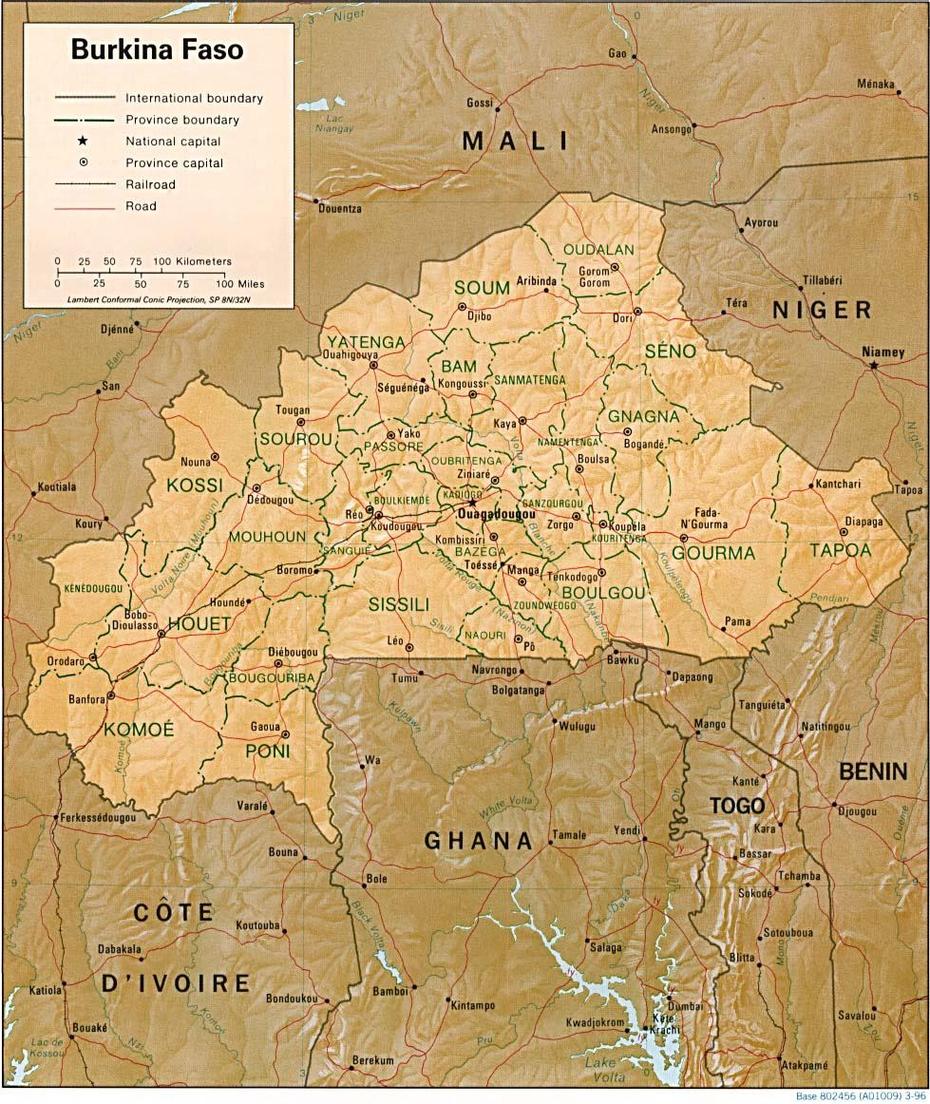 Large Relief And Administrative Map Of Burkina Faso. Burkina Faso Large …, Zorgo, Burkina Faso, Burkina Faso Cities, Burkina Faso Africa