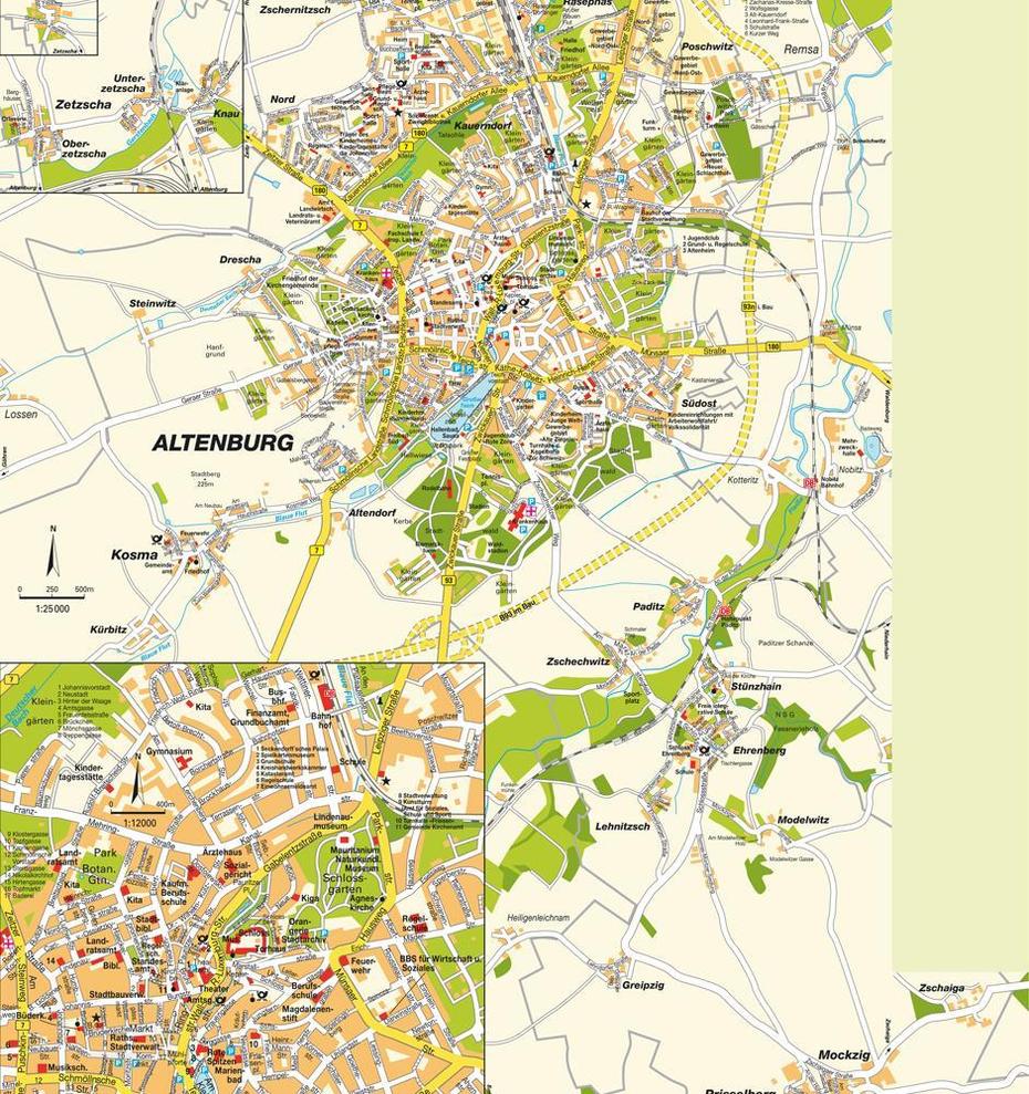 Map Altenburg, Thuringia, Germany. Maps And Directions At Hot-Map., Altenburg, Germany, Erfurt Germany, Altenburg Bamberg