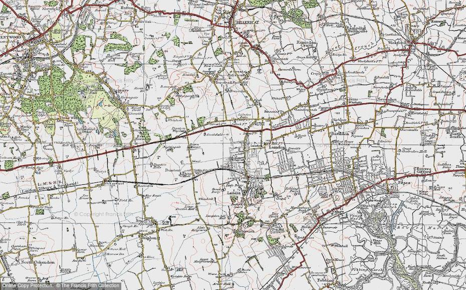 Map Of Laindon, 1920 – Francis Frith, Laindon, United Kingdom, Laindon Station, Laindon Essex Uk