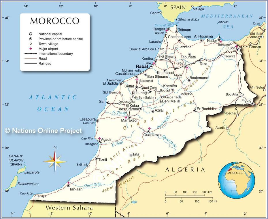 Map Of Morocco Cities: Major Cities And Capital Of Morocco, Dar Ould Zidouh, Morocco, Ebou Dar, Tanzania  With Capital