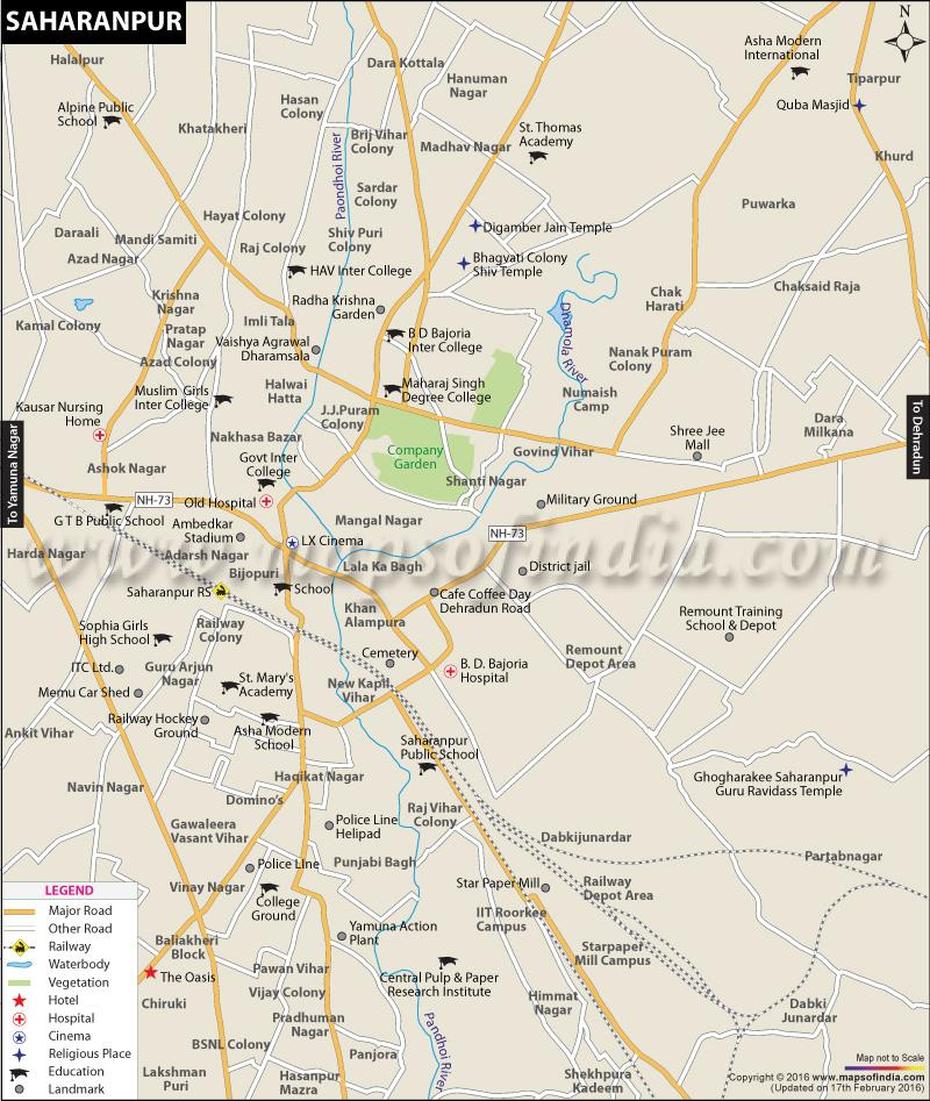 Map Of Saharanpur U P India, Sahāranpur, India, Ganesh Talai India, Political