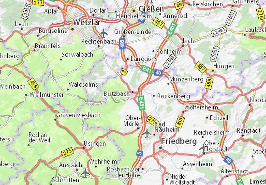 Michelin-Landkarte Butzbach – Stadtplan Butzbach – Viamichelin, Butzbach, Germany, Warstein Germany, Herzogenaurach