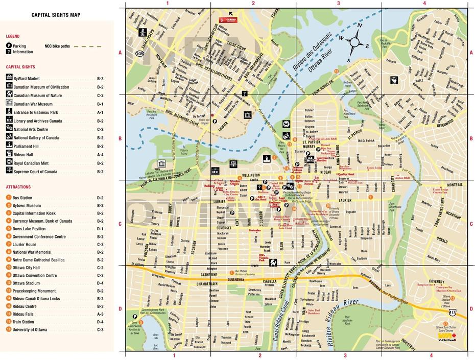 Ottawa Downtown Map, Ottawa, Canada, Ottawa Street, Ottawa City  Downtown