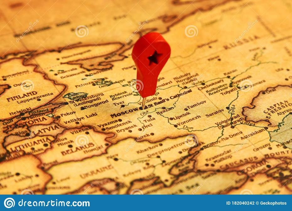 Russia Marked On Map With Map Pin, Close-Up Stock Photo – Image Of …, Marks, Russia, Printable  Russia, Russia  Drawing