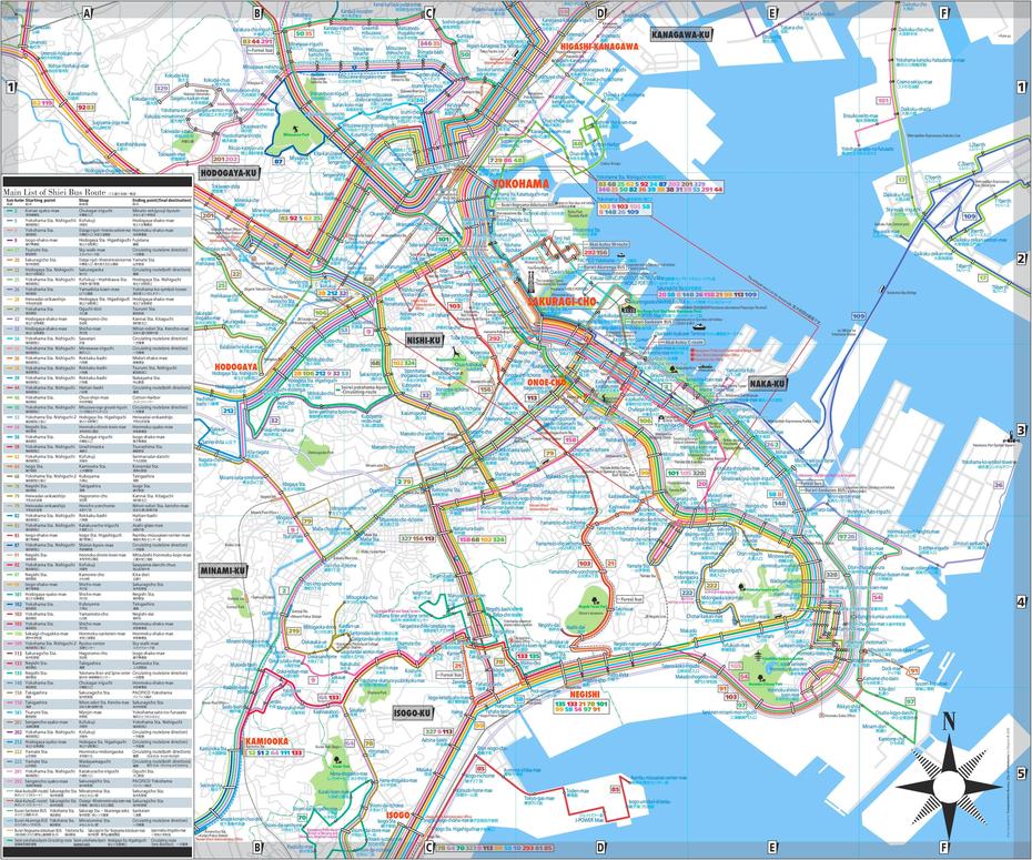 Yokohama Bus Map, Yokohama, Japan, Yokohama Chinatown, Yokohama Location
