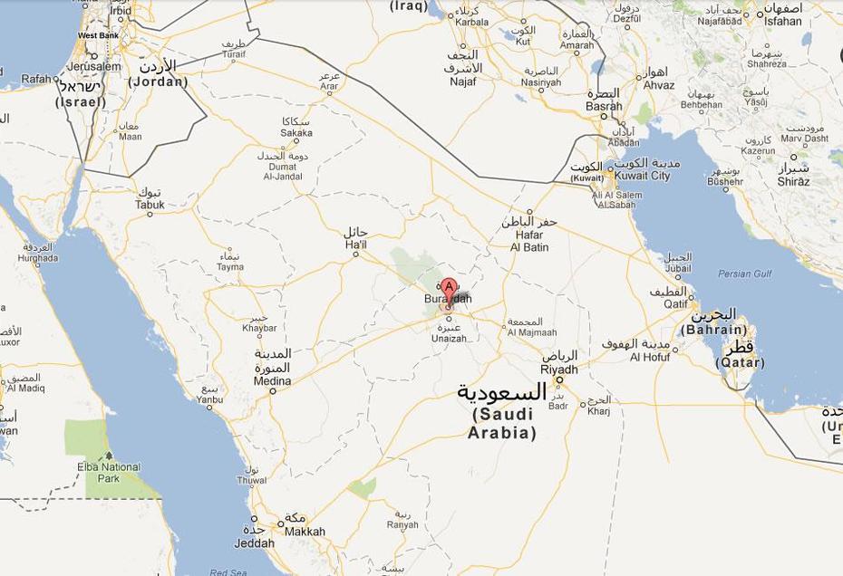 Buraydah Map, Buraydah, Saudi Arabia, Al Qassim Saudi Arabia, Buraida