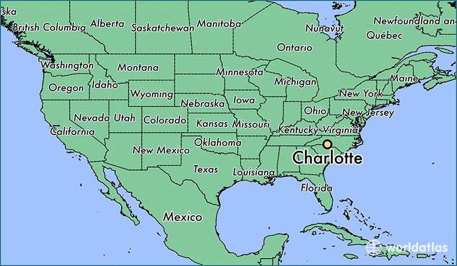 Where Is Charlotte, Nc? / Charlotte, North Carolina Map – Worldatlas, Charlotte, United States, Charlotte County Virginia, North America  With Names