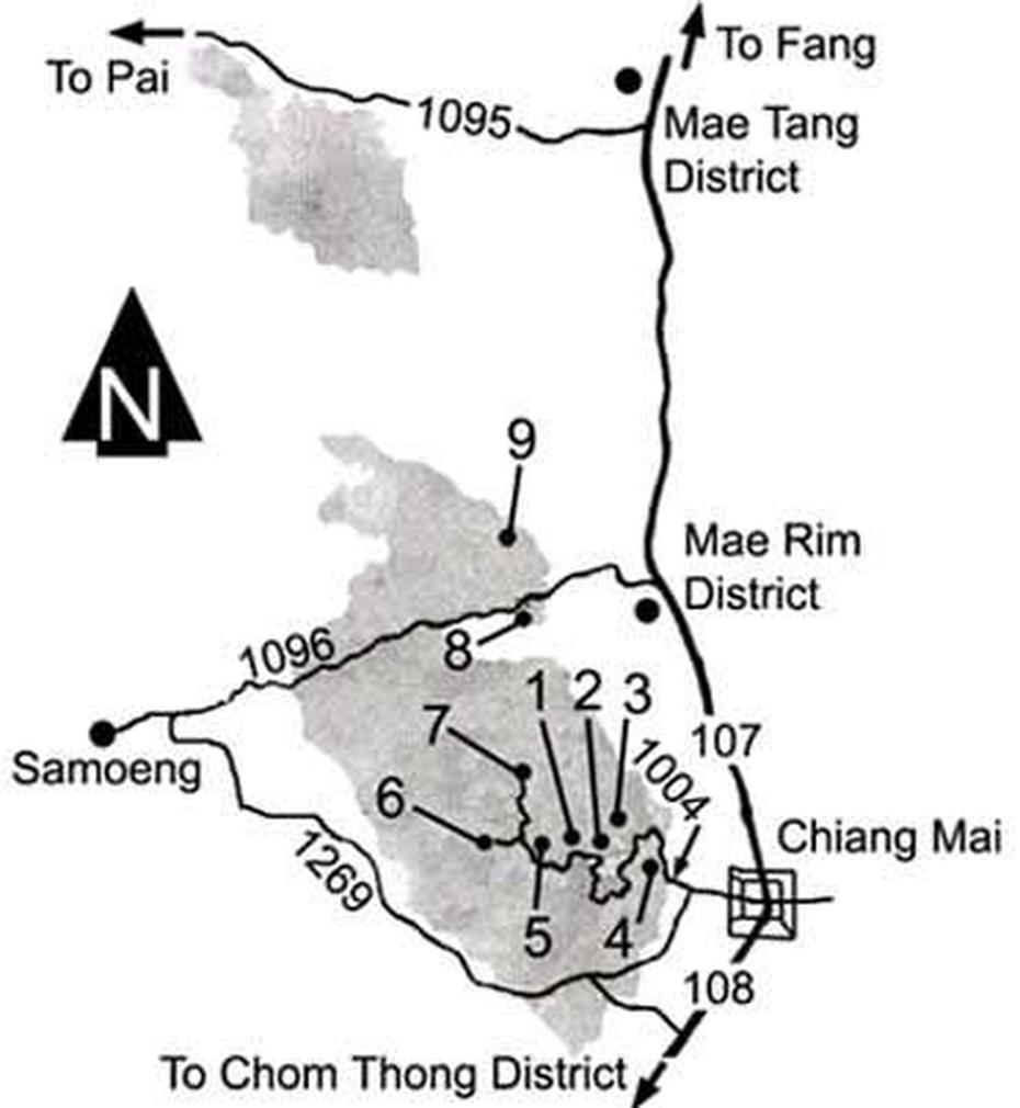 Doi Suthep Doi Pui National Park Map, Chiang Mai, Thailand, Ban Doi Suthep, Thailand, Chiang Mai  Tourism, Doi Suthep- Pui National Park