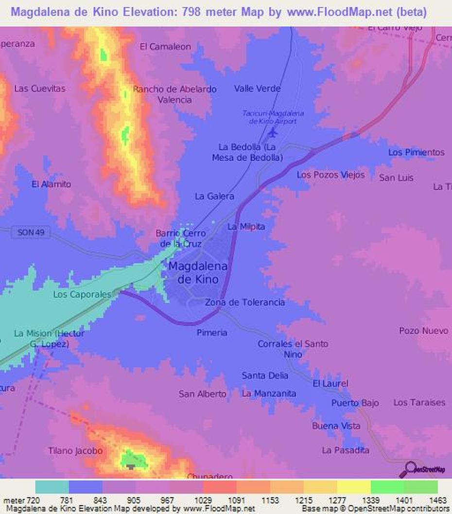 Elevation Of Magdalena De Kino,Mexico Elevation Map, Topography, Contour, Magdalena De Kino, Mexico, San Jose Del  Pacifico, Luis B Sanchez  Sonora