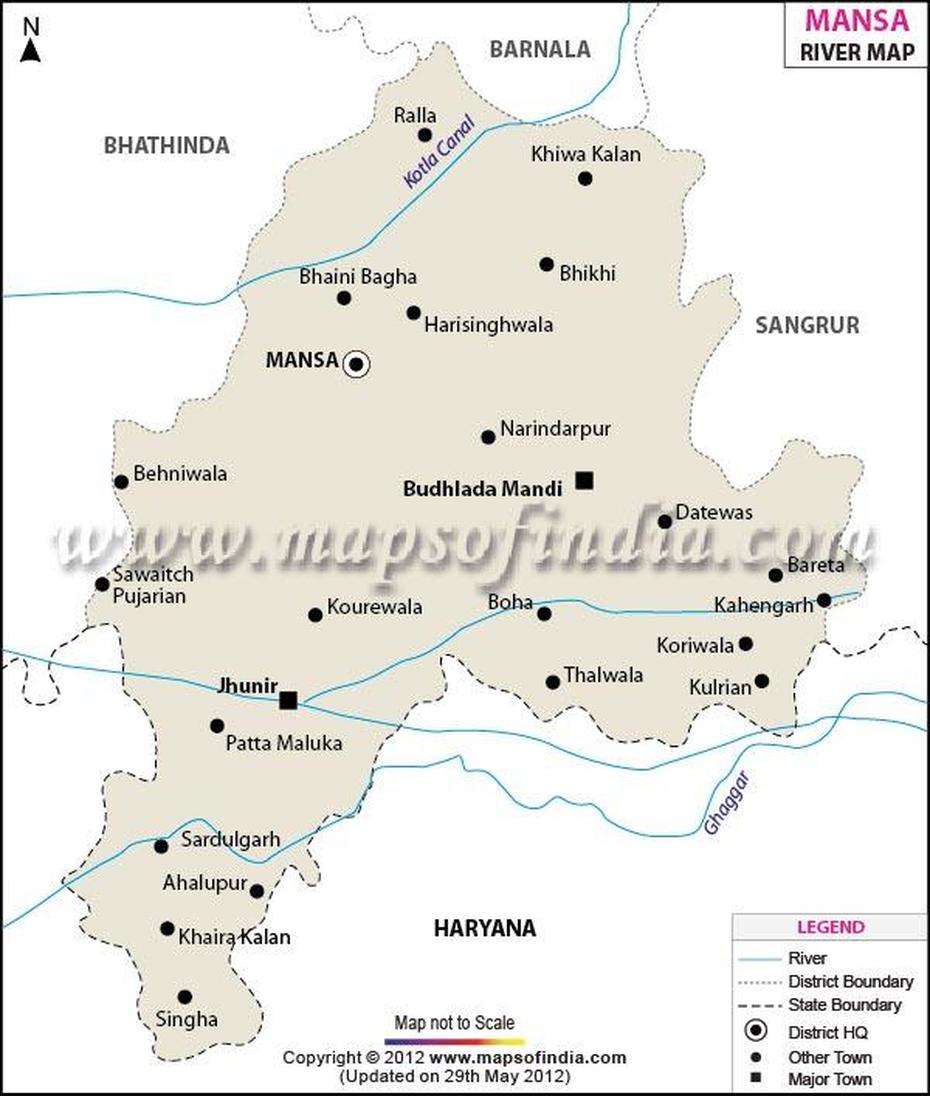 Mansa River Map, Manāsa, India, Mansa Musa Hajj, Mansa Town