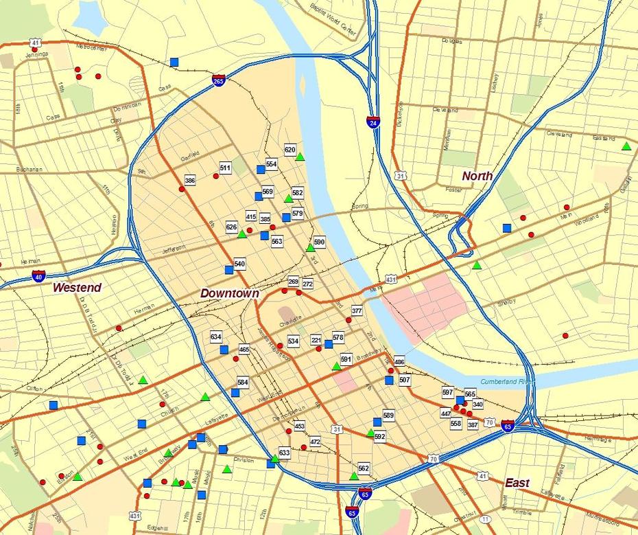 Map Of Downtown Nashville, Nashville, United States, Nashville Tennessee Area, Printable  Downtown Nashville