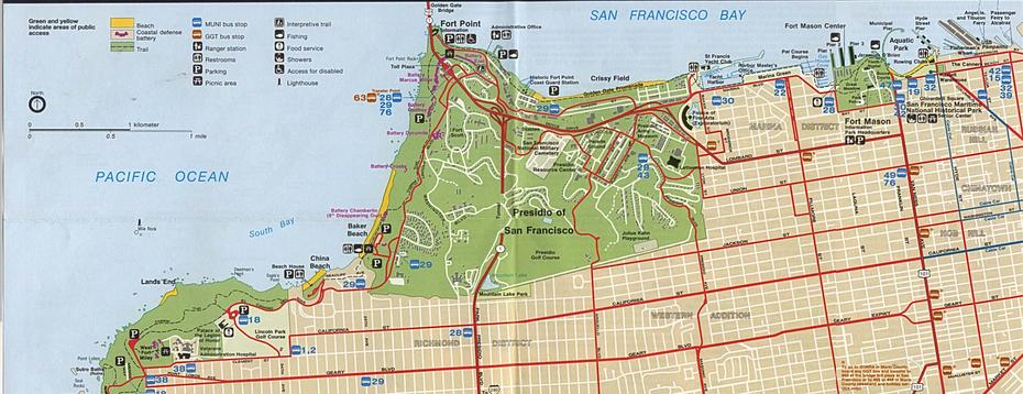 Park Map Of Golden Gate National Recreation Area (North), California …, Golden Gate, United States, Golden Gate Bridge, Golden Gate Bridge On