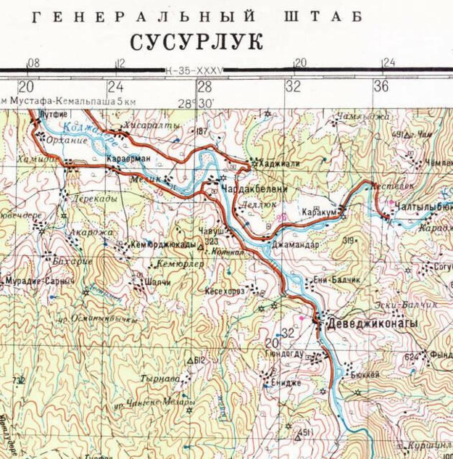 Russian Soviet Military Topographic Maps – Susurluk (Turkey) 1:200 000 …, Susurluk, Turkey, Turkey  With Cities, Visit Turkey