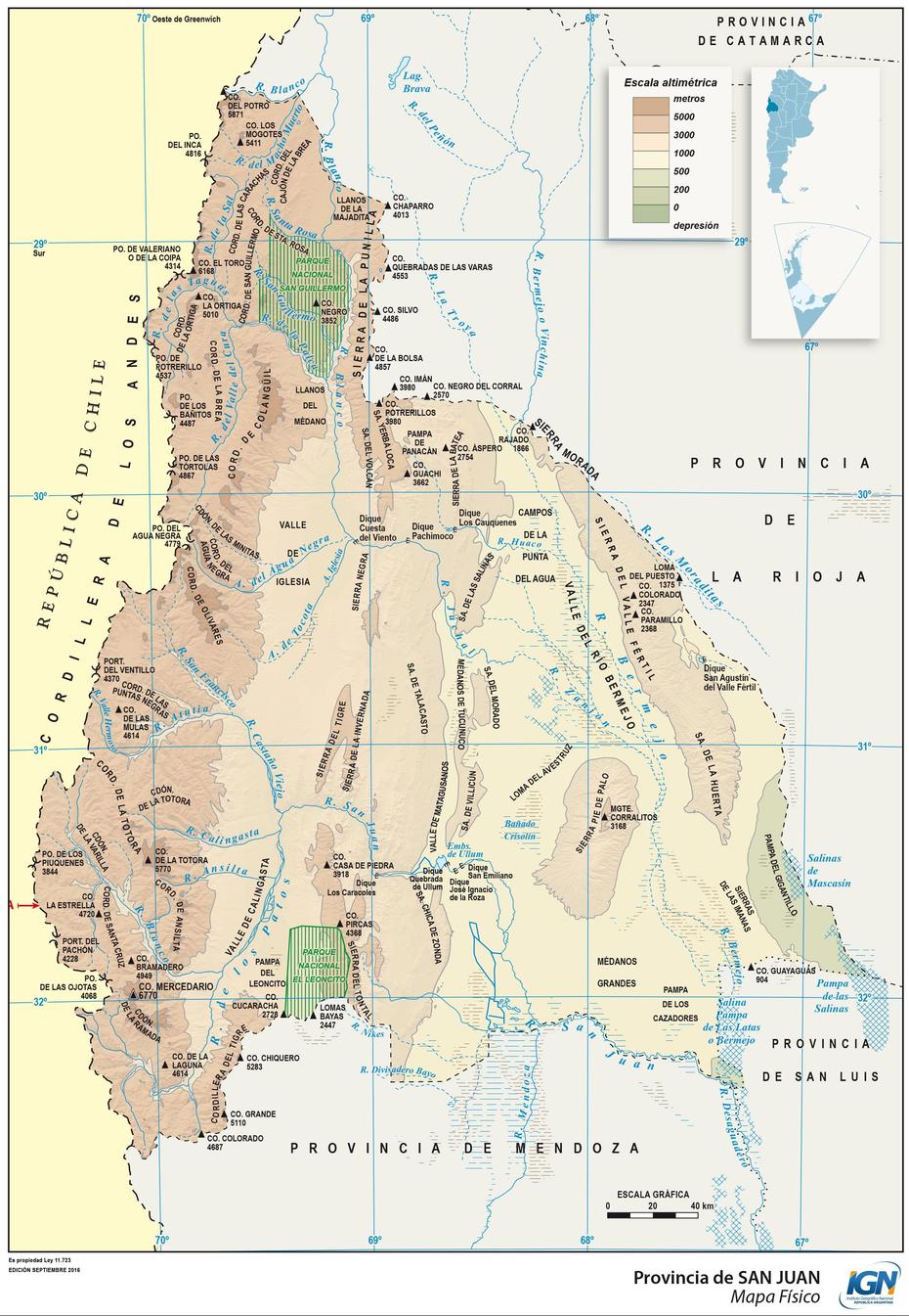 San Juan – Physical Map Of The Province Of San Juan, Argentina | Gifex, San Juan, Argentina, San Juan On, Salta