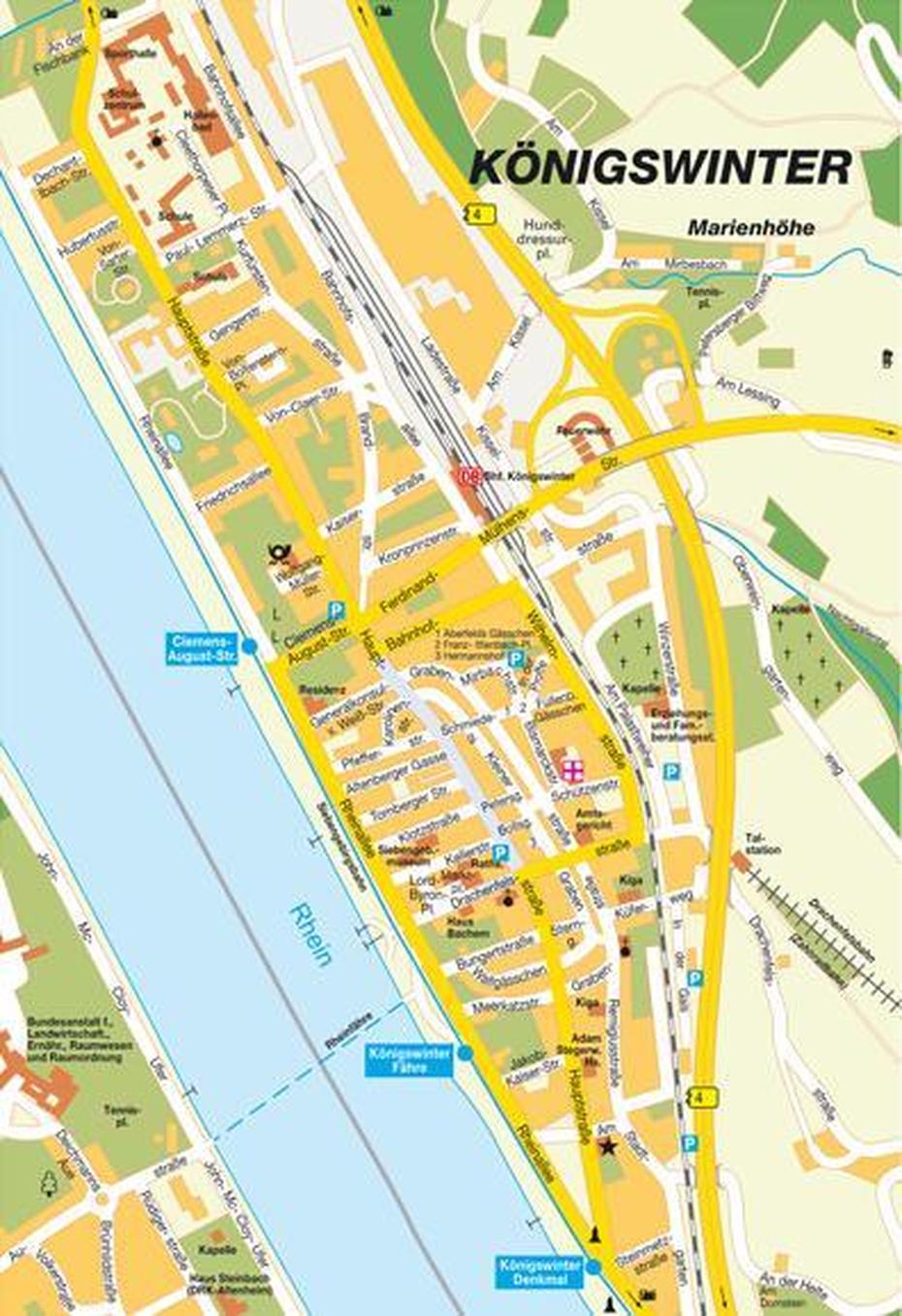 Stadtplan Konigswinter, Nrw, Deutschland: Hot-Maps Karte Und Routenplaner, Königswinter, Germany, Grafschaft  Schaumburg, County  Of Germany