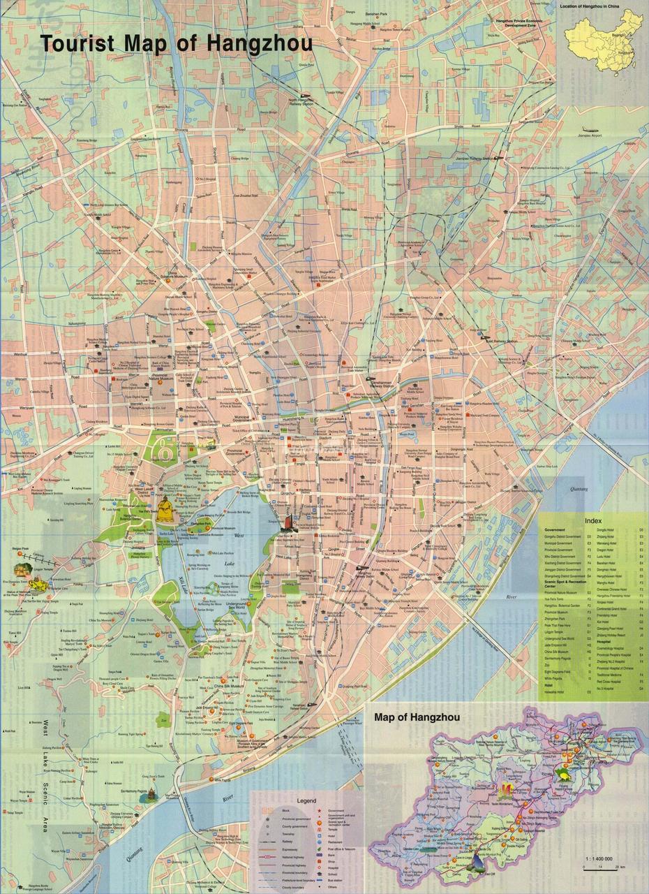 Tourist-Map-Of-Hangzhou – Maps Of Hangzhou, Hengzhou, China, Hangzhou City, Hangzhou Tourist