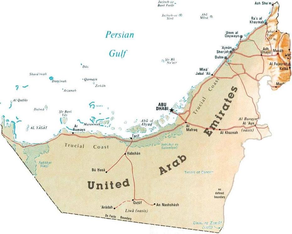 United Arab Emirates Map, Kalbā, United Arab Emirates, United Arab Emirates  Of Seven, Countries In United Arab Emirates