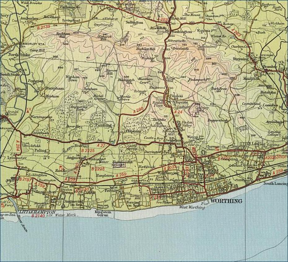 Worthing Map, Worthing, United Kingdom, Burnley England, Bognor Regis