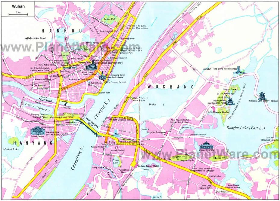 Wuhan Map, Wuhan, China, Central China, China Globe